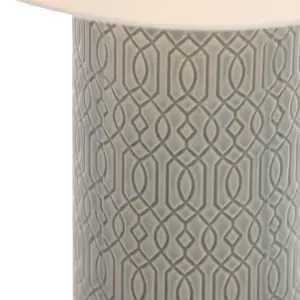 Inlight Dactyl Embossed Cylinder Grey Table light