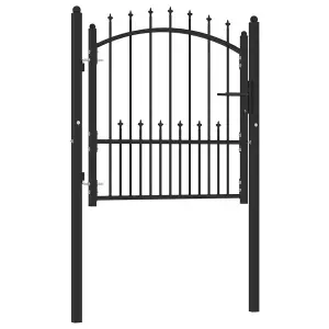 Berkfield Fence Gate with Spikes Steel 100x100 cm Black