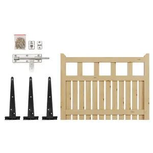 Garden Gate Wooden Fence Door with Door Latch for Home Yard 120cmW x 90cmH