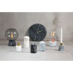 Interiors By Premier Contemporary Black Marble Wall Clock, Marble Constructed Large Wall Clock, Versatile Clock For Kitchen