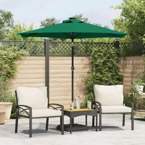 Berkfield Garden Parasol with Steel Pole Green 225x225x212 cm