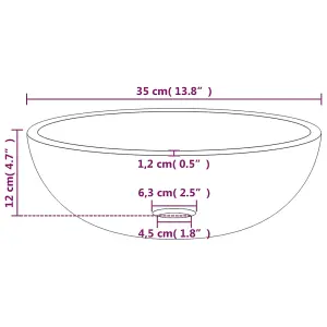 Berkfield Basin Tempered Glass 35x12 cm White