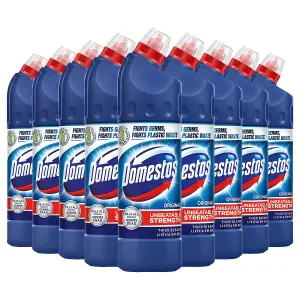 Domestos Unstoppable Unbeatable Strength Original Thick Bleach, 750ml, 9Pk