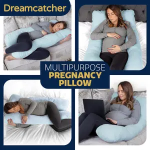 Dreamcatcher Pregnancy Pillow Micro Fleece U Shaped Maternity Support Pillow Blue