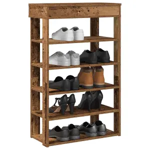 Berkfield Shoe Rack Old Wood 60x30x98 cm Engineered Wood