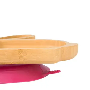 Tiny Dining - Children's Bamboo Suction Rabbit Plate - Red