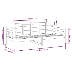 Berkfield Day Bed White Solid Wood Pine 90x200 cm