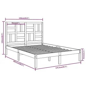 Berkfield Bed Frame White Solid Wood 120x200 cm