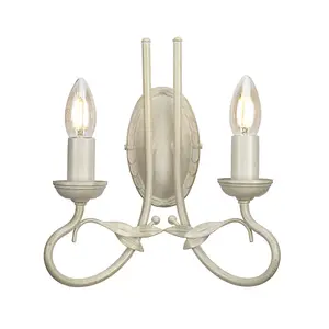 Elstead Olivia 2 Light Indoor Candle Wall Light Gold, Ivory, E14