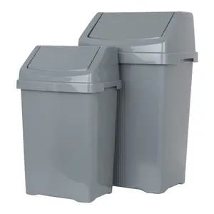 Wham 2 Piece Casa Bin Set (25L/50L Swing Bin) Silver