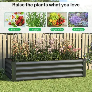 Rectangular Galvanized steel Garden Flower Bed Galvanized Raised Planter Box Outdoor Raised Garden Bed Kit 120cm W