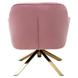 Interiors by Premier Pink Velvet Arm Chair, Luxury Velvet Upholstered Accent Chair, Comfortable Armchair for Home, Office