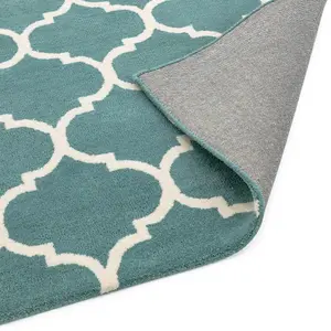 Ogee Duck Egg Wool Geometric Luxurious Modern Handmade Easy to Clean Rug for Living Room and Bedroom-120cm X 170cm