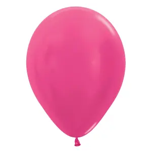 Amscan Sempertex Latex Metallic Balloons (Pack of 100) Fuchsia (One Size)