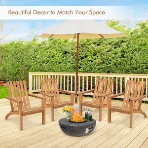 Costway Solid Acacia Wood Adirondack Chair Outdoor Patio Chair Lawn Chair