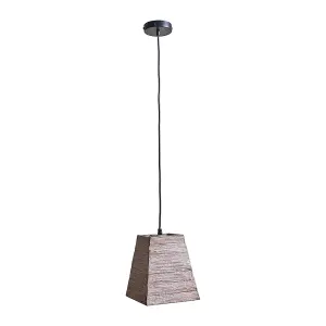 ValueLights Bodhi Modern Natural Rustic Wood Square Ceiling Light Shade - Includes 4w LED Filament Bulb 2700K Warm White