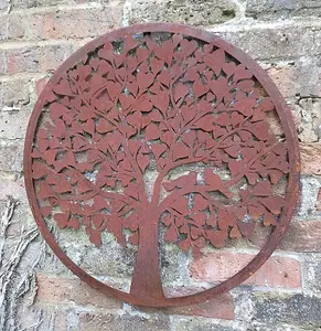 Heart Leaf Tree Wall Screen With a Pair of Love Birds 60cm Diameter