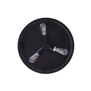 Adilene 122cm Ceiling Fan with Light Kit Smoked with Black Blades