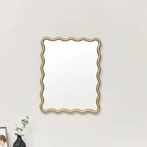 Melody Maison Gold Wave Framed Wall Mirror 50cm x 40cm