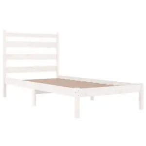 Berkfield Bed Frame White Solid Wood Pine 100x200 cm