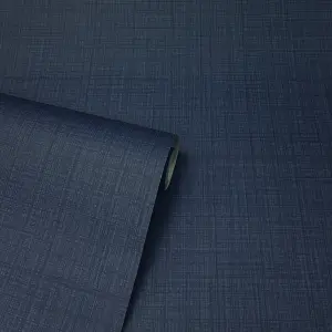 Arthouse Weave Texture Navy Wallpaper