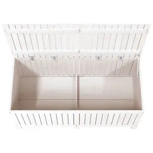 Berkfield Garden Storage Box White 147x68x64 cm Solid Wood Pine