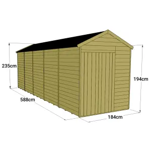 Store More Tongue and Groove Apex Shed - 20x6 Windowless