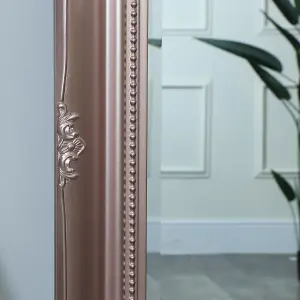 Melody Maison Large Rose Gold Pink Ornate Wall/Floor Mirror 78cm x 158cm