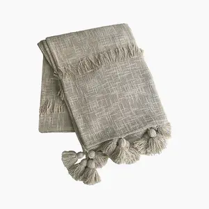 Coco Woven Throw - Cotton - L130 x W170 x H1 cm - Off White