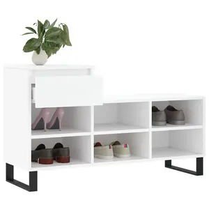 Berkfield Shoe Cabinet White 102x36x60 cm Engineered Wood