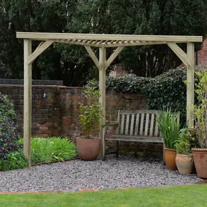 Forest Garden Slatted corner Pergola, (H)2130mm (W)1470mm