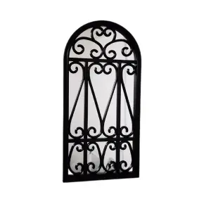 71X35Cm Vicenza Black Window Style Wall Mirror