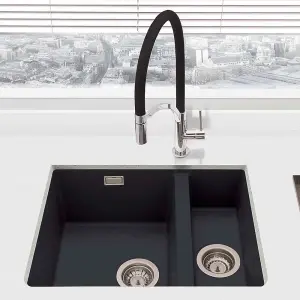 Cookology GIGLIO Pull Out Kitchen Tap with Single Side Lever - Brushed Black