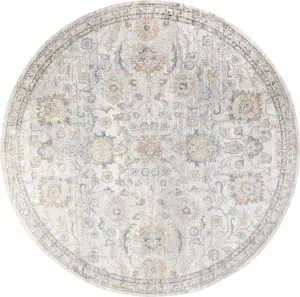 ESTHER Round Machine Washable Vintage Area Rug 200 x 200 cm