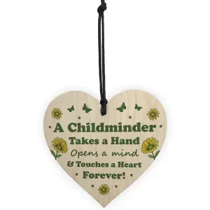 Special Childminder Gift Wood Hanging Heart Thank You Teacher Friendship Gift