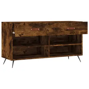 Berkfield Shoe Bench Smoked Oak 102x35x55 cm Engineered Wood