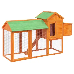 Chicken Coop Brown 193x65x117 cm Solid Wood Pine