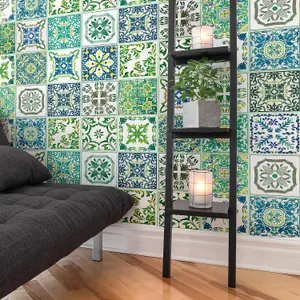 Walplus Turkish Green Mosaic Tile Stickers PVC