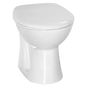 Premium OPEN BACK Toilet Set (Islington) - Rimless Pan - Cistern - Soft Close Seat - Includes Chrome Flush Button