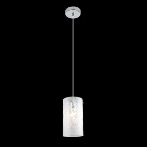 Luminosa Modern Hanging Pendant Chrome 1 Light  with Matt Shade, E27