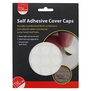 Timco - Self-adhesive Screw cover - White Matt (Size 18mm - 105 Pieces)