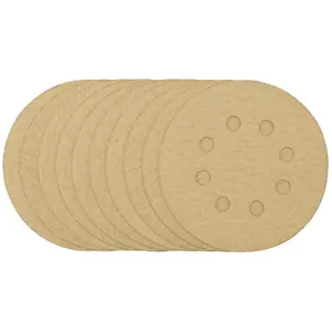 Draper  Gold Sanding Discs with Hook & Loop, 125mm, 180 Grit (Pack of 10)  58113