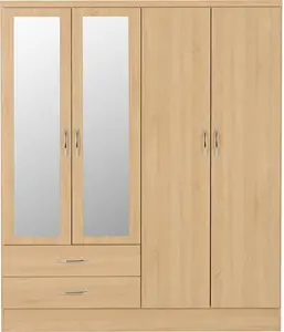 Cascio 4 Door Wardrobe Zipcode Design Finish: Sonoma Oak Effect