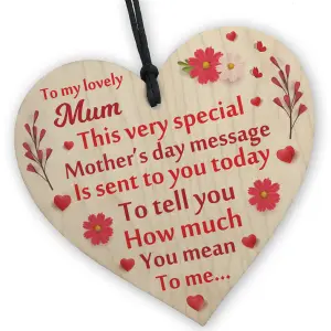 Red Ocean Lovely Mum Mothers Day Plaque Gift For Mum  Mothers Day Gift From Daughter Son  Mum Keepsake Gifts