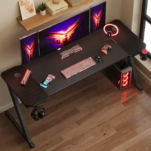 Ergonomic Gaming Computer Desk Black / 75cm H x 160cm W x 70cm D