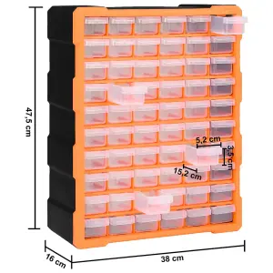 Berkfield Multi-drawer Organiser with 60 Drawers 38x16x47.5 cm