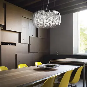 Luminosa Audi 5 Light  Small Blown Glass Bubbles Ceiling Pendant Chrome, G9