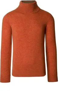 House Of Bruar Men's Classic Roll Neck Jumper - Warm Ginger