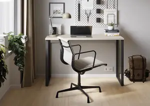 Sleek Cashmere & Truffle Desk H770mm W1250mm D550mm - Modern Design for Compact Workspaces