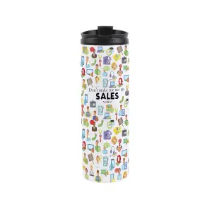 Salesperson Travel Mug - Novelty Salesman/Saleswoman Gift - Stainless Steel Double-Walled Hot/Cold Drinks Travel Flask